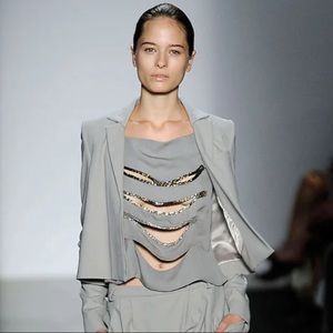 COMING SOON daring beaded Max Azria blouse EUC